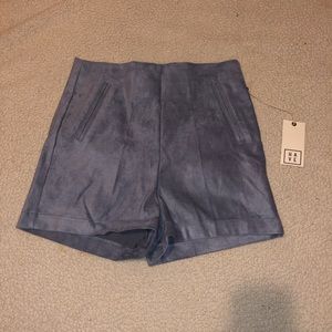 High Rise Faux Suede Shorts
